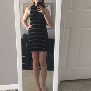 Knit dress with mock turtle neck